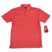 PGA Tour Mens Space-Dyed Argyle Golf Polo Shirt Pink S