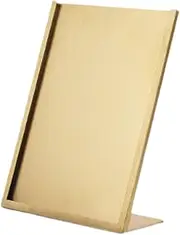 TENOL Bulletin Desk Display Board Table Name Holder L Shaped Rust Proof Sturdy Versatile Poster Stand KT Board Holder for A4 Paper, Gold