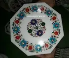 12" white marble center Table Top Antique Design Inlay stone coffee Table