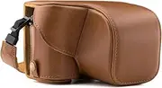 [MegaGear] Sony Alpha A6300, A6000 (16-50 mm) Ever Ready Leather Camera Case and Strap, with Battery Access - Light Brown - MG986