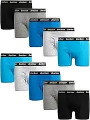 [Quad Seven] Boys' Underwear - 10 Pack 100% Cotton Boxer Briefs (2T-14)