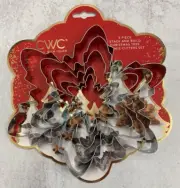 CWC 5 piece cookie cutters set Stack and build a Xmas Tree snowflakes 2.5" 7.5"