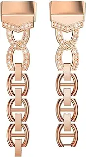Abanen Crystal Alloy Bands for Fitbit Charge 6/Charge 5, Bling Bands Adjustable Women Hollow-carved Lightweight Wristbands Strap Bracelet for Fitbit Charge 5 Advanced Tracker