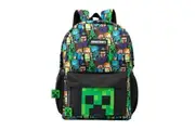 Minecraft Childrens/Kids All-Over Print Backpack (Black/Green) (One Size)