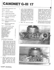 CANON CANONET QL-17 G-III RANGEFINDER CAMERA REPAIR & SERVICE MANUAL - REPRINT