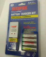 Sunpak Battery Charger Kit for Digital Cameras 4 AA Nickel Bateries Sealed & New