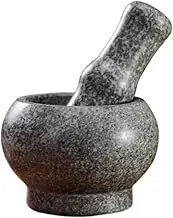 Traditional Grind, Garlic Pounder Stone Mortar Garlic Press Garlic Press Household Garlic Pestle Set Medicine Grinder Masher(14x9cm)