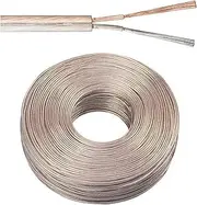 22/2AWG Transparent Cable 300V Pure Copper and Tinned Copper Parallel Transparent Electronic Sheathed Wire for Electrical Equipment, Outdoor LED Light Strings, Lighting Equipment(50ft)
