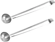 FELTECHELECTR Cherry Spoon Drain Holes Stainless Steel Jar Spoons Serve Olives Onions