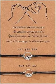 [Pwsap] Best Friends Bracelets with Luminous Rings for 2, Mountains Ocean Promise Bracelets, Couple Bracelets, Friendship Bracelets, Sisters Bracelets, Gifts for Friends, Women, Girls, Wife, Husband, Metal
