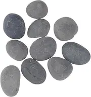 Hohopeti 10pcs Gray-black Hand-painted Rocks Diy Painting Stones Creative Pebbles for Art Projects