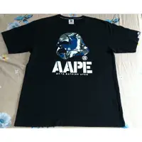 在飛比找蝦皮購物優惠-AAPE 迷彩 黑 短袖 圓領 T恤 XL號 二手 運動 短