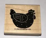 Stampin Up! 1998 Funky Favorites Chicken Wood Mounted Rubber Stamp NEW 1.5x1.75"