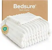 Bedsure Twin Blanket for Bed - Super Cozy Soft Blankets for Women, Cute Small Fleece Throws for Girls, Off White, 60x80 Inches