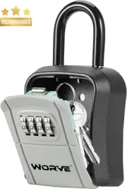 Key Lock Box 4-Digit Combination Wall Mounted Home Office Black