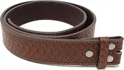 [BC Belts] Leather Belt Strap with Embossed Western Horn Pattern 1.5" Wide with Snaps