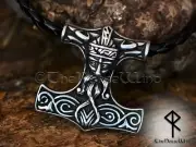 Viking Mjolnir Necklace Norse Thor's Hammer Stainless Steel Pendant/Odin/Asatru