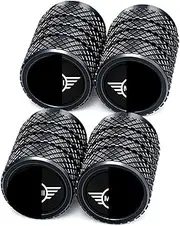 Tyre Valve Dust Cap Cover Compitible With All Mi-ni Car Models, Alluminium Valve Cap with O-Ring Seal Corrosion Resistant || Tyre Valve Stem Air Cap Compitible With Mi-ni || Pack of 4 Black