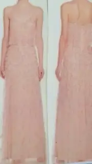 NWT AIDAN MATTOX slip blouson dress gown blush rose nude pink 6 M S new $ 265