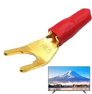 Speaker Wire End Connector, Y Plug Spade Connector, Speaker Cable Plug, Gold Plated Screw Locking Adapter for Speaker Wire, TV, Computer