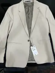 Zara Mens Beige Suit, 46 Jacket, 38 Pant, NEVER WORN