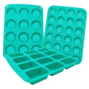 Silicone Baking Pans Set of 3, Silicone Bakeware Silicone Muffin Pan, Mini