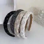 Retro Lattice Tweed Headbands For Women Hair Bands Solid Sponge Hair Hoop