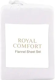 Royal Comfort Sheet Set Polar Fleece Ultra Soft Bedding 1 x Flat Sheet, 1 x Fitted Sheet, 1 x Pillowcase, (3 Pcs, Single, White)