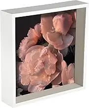 Nicola Spring 3D Shadow Box Photo Frame - 10 x 10 (25 x 25cm) - Pack of 1 - White 3D Photo Frame 3D Box Picture Frame Deep Box Large Square Display Case for Crafts, Keepsakes, Wedding, Graduation