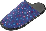 [Joisal] Slipper for Women, Durable Home Slippers for Men, Red and Blue Stars Pattern Teen Girl Slippers