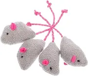 PENIKOKO 4pcs Realistic Plush Mouse Cat Engaging Chew Exercise for Indoor Cats Safe and Durable Stimulate Feline Hunting Instincts and Provide Endless Fun