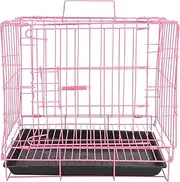 Large Dog Crate Pet Folding Cage Collapsible Dog Cage Dog Crate Small Metal Wire Dog Crate with Leak- Pan Portable Pet Cage for Puppy Small Cat Rabbit 13.78 x 10.24 x 13.39 in