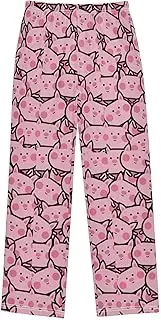 [ZZXXB] Piggy Pig Pattern Boys Long Pants Soft Trousers Elastic Waist Kids Lounge Bottoms with Pockets S-XL