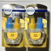 Febreze Plug Fresh Lemon Scent Air Freshener 2 Refills Total