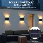 Solar Wall Lights Up&Down Lights Waterproof LED Garden Deck Outdoor Fence Lamp