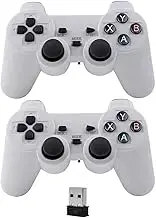 Controller Remote Gamepad 2.4G Wireless Gamepad Android TV pc computer TV handle one in two double doubles handle(WHITE)
