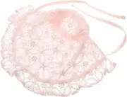[LIFKOME] Lace Hat Girl Bonnet Breathable Cotton Cap Sun Protection Hat Spring Summer Pink