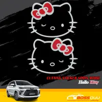 在飛比找蝦皮購物優惠-Hello Kitty 汽車後視貼紙切割