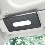 Car Tissue Holder, Sun Visor Napkin Holder, Car Visor Tissue Holder, PU Leather Backseat Tissue case Holder for Car,Vehicle (Black)