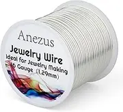 Anezus 16 Gauge Jewelry Wire, Silver Craft Wire Tarnish Resistant Copper Wire for Jewelry Making, Wire Wrapping and Crafting(Silver, 11 Yards /10 Meters)
