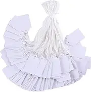 500Pcs Price Tags with String, Paper Hang Tags, Price Labels Tags with String, Marking Strung Tags Writable Tags, Display Label for Product Jewelry Clothing Tags(48x30mm) White