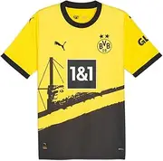 [PUMA] Men's Soccer Borussia Dortmund 23/24 Home Jersey - Fan Designed, Recycled Material, Official Team Crest