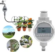 ElgnAura Automatic Irrigation Controller, Solar Powered Watering Timer with LCD Screen for Smart Garden and Lawn Irrigation