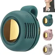 Portable Silent Mini Bladeless Electric Fan, Adjustable 3 Speeds Waist Clip On Fan, Rechargeable Hands-Free Neck Fans, for Outdoor & Travel & Office, Travel Accessories, Gift (Green)