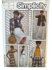 Simplicity Sewing Pattern 6885 Jacket Top Pants Shorts Skirt Misses Size 14