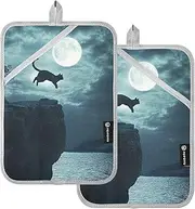 Cat Jumping from Cliff 2 PCS Pot Holders Pot Holders with Pockets Pot Pad