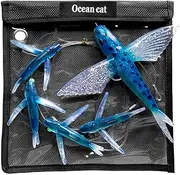 5 Pcs/Bag Blue Fly Fish Saltwater Trolling Fishing Lures Tuna Mahi Wahoo Dora Saltwater Big Game Fishing Tackle