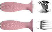 Toddler Forks and Spoons | Toddler Utensils Forks and Spoons Set - Food Grade Silicone Flatware, Silverware Children Safe Easy Grip Handles for Led Weaning Ages