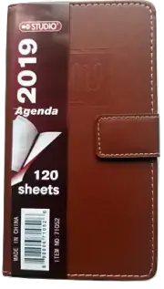2019 Monthly Agenda,Diary & Address book with magnetic snap closure 4 in x 7 in