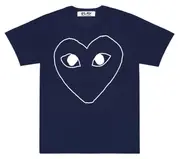 [COMME des GARCONS PLAY] 男士白色輪廓 T 卹